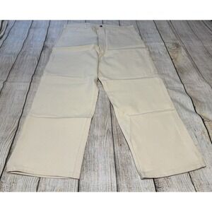 VTG 90s Stan Ray Carpenter Pants Cream Canvas Painter Workwear USA 40 x 30 TbA1